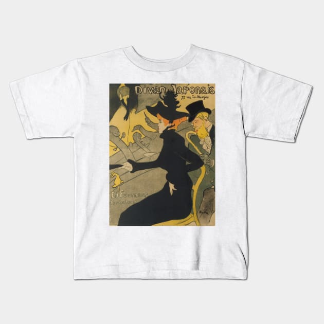 Divan Japonais by Henri de Toulouse-Lautrec Kids T-Shirt by Classic Art Stall